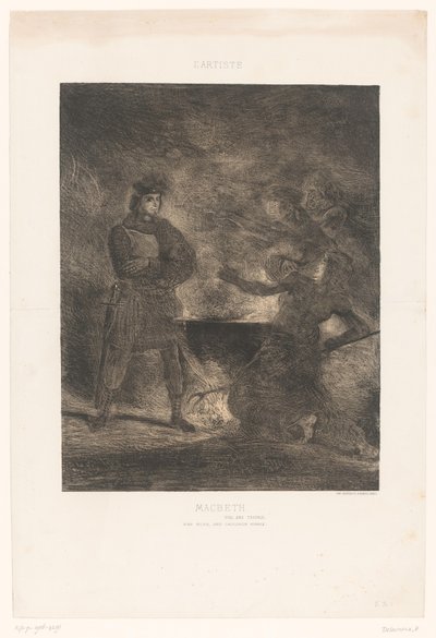 Macbeth consulta le tre streghe da Eugène Delacroix