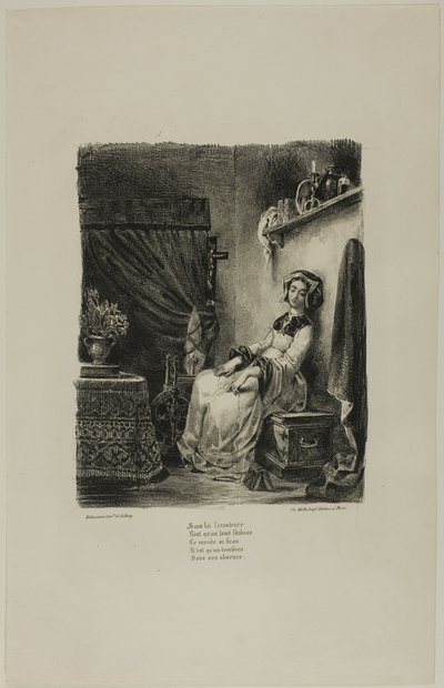 Margherita alla Ruota del Filatoio, da Faust da Eugène Delacroix