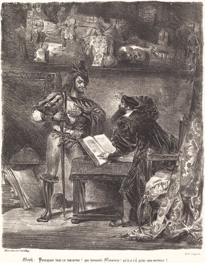 Mephisto appare a Faust da Eugène Delacroix