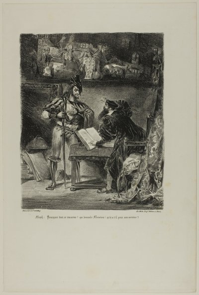 Mefistofele appare a Faust, da Faust da Eugène Delacroix