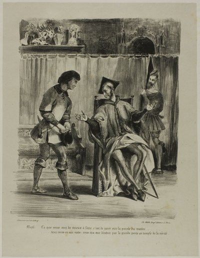 Mefistofele che riceve lo studente, da Faust da Eugène Delacroix