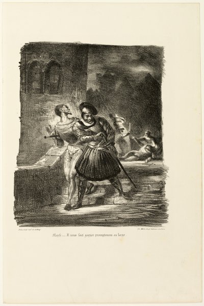 Mefistofele e Faust in fuga dopo il duello, da Faust da Eugène Delacroix