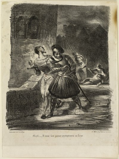 Mefistofele e Faust in fuga dopo il duello da Eugène Delacroix