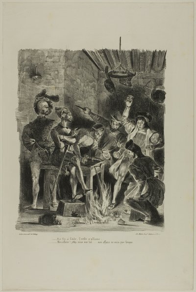 Mefistofele alla locanda degli studenti, da Faust da Eugène Delacroix