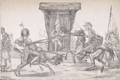 Duello polemico tra Lady Quotidienne e Sir Journal de Paris, 1821 da Eugène Delacroix