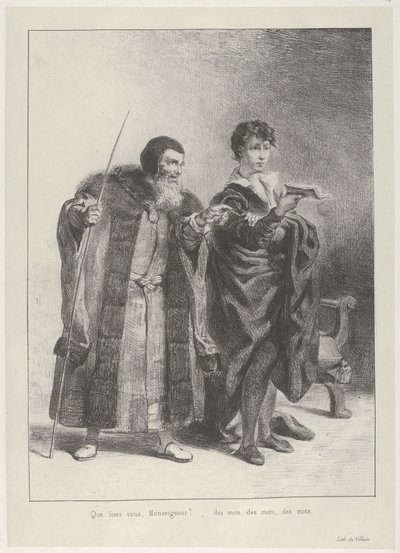 Polonio e Amleto, 1834-43 da Eugène Delacroix