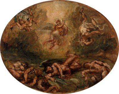San Michele sconfigge il diavolo da Eugène Delacroix