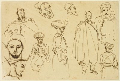Schizzi di uomini algerini da Eugène Delacroix