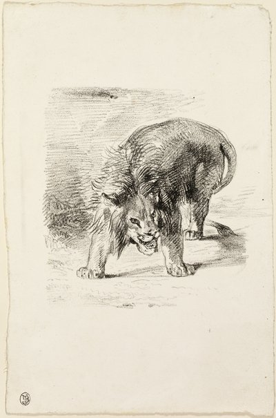 Leone in piedi da Eugène Delacroix