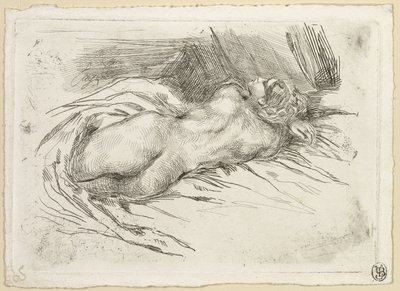 Studio di una donna vista di spalle da Eugène Delacroix