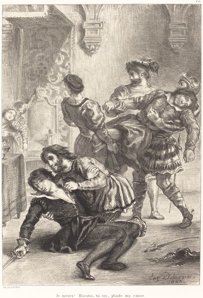 La Morte di Amleto Atto V, Scena II da Eugène Delacroix