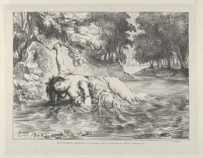 La morte di Ofelia, 1843 da Eugène Delacroix