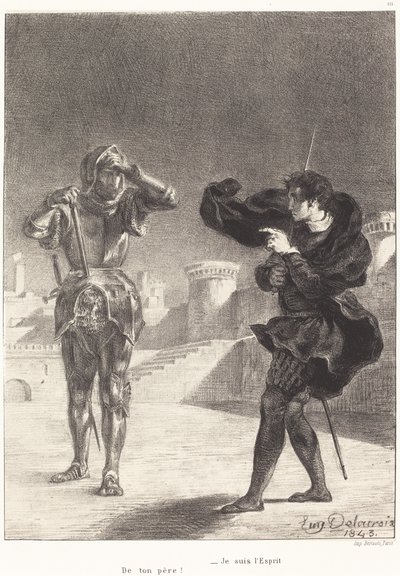 Il fantasma sulla terrazza (Atto I, Scena V) da Eugène Delacroix