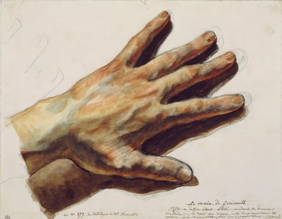 La mano sinistra di Théodore Géricault da Eugène Delacroix