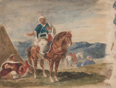 Tre cavalieri arabi in un accampamento da Eugène Delacroix