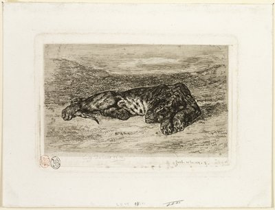 Tigre che Riposa nel Deserto da Eugène Delacroix