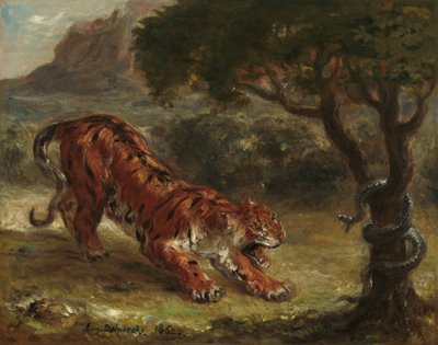 Tigre e serpente da Eugène Delacroix