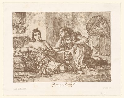 Due donne algerine sedute da Eugène Delacroix