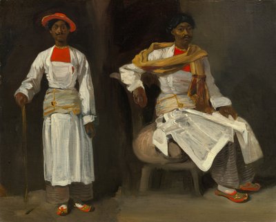Due Studi di un Indiano di Calcutta, Seduto e in Piedi da Eugène Delacroix