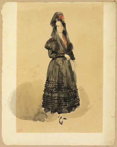 Giovane signora spagnola in costume di Manola da Eugène Delacroix