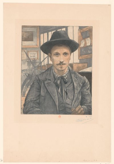 Autoritratto di Eugène Delâtre da Eugène Delâtre (signed by artist)