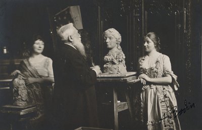 [Madame Bardey, Rodin e Henriette, 31 Rue Campagne-Premiere, Parigi], 1915-1916 da Eugène Druet