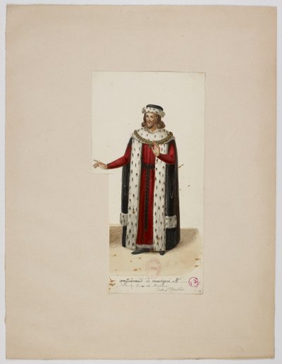 Costume di Enguerrand de Marigny (La Tour de Nesle, 1832) da Eugène Du Faget
