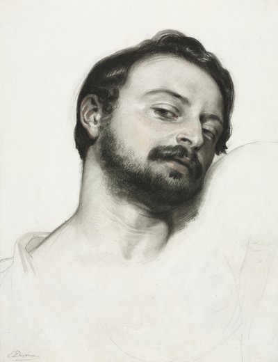 Testa di un uomo da Eugène François Marie Joseph Devéria
