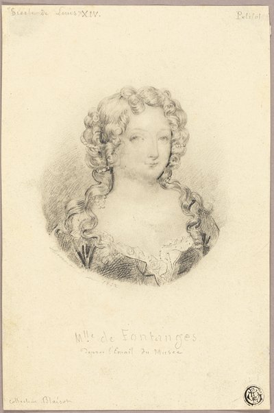 Ritratto Medaglione di Mlle de Fontanges da Eugène François Marie Joseph Devéria