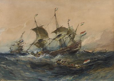 Navi olandesi in tempesta da Eugene Isabey