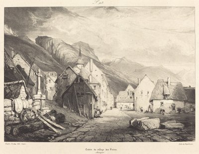 Entrata del Villaggio delle Terme da Eugène Isabey and Pierre Luc Charles Ciceri