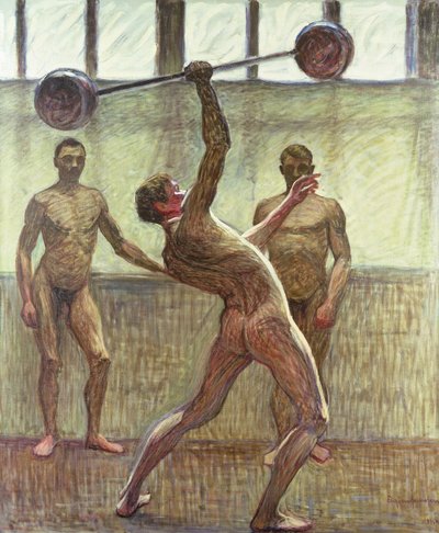 Sollevamento pesi con un braccio numero 2, 1914 da Eugène Jansson