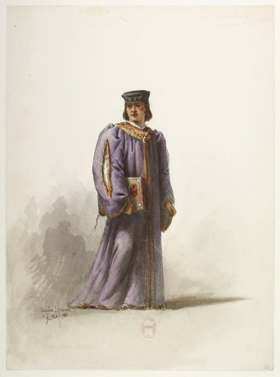 Btv1b84558104 32 - Saint-Saëns - Enrico VIII - Modelli in costume - Lacoste - 32. Scriba in costume da medico da Eugene Lacoste