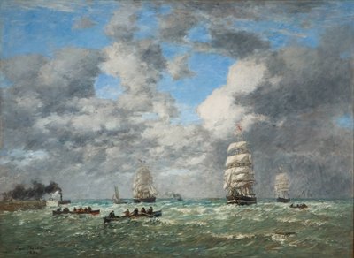 Partenza dal porto di Le Havre / Spedizione (Le Havre, sortie du port) da Eugene Louis Boudin