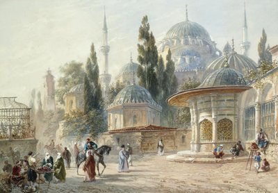La Moschea Sehzade a Costantinopoli da Eugène Napoleon Flandin