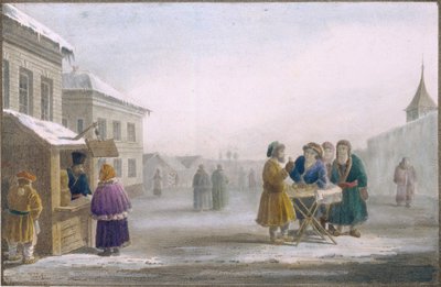 Venditore di Tabacco di Strada al Negozio di Tabacco, 1825 da Eugéne Pluchart