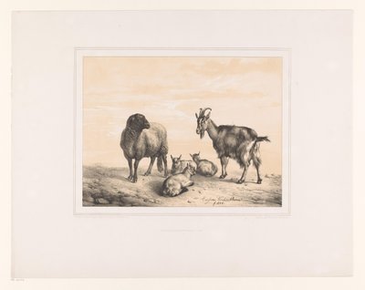 Pecora, capra e tre capretti da Eugène Verboeckhoven
