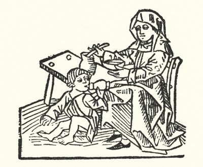 Infermiera e bambino del XV secolo da European School