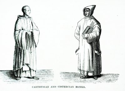 Un monaco certosino e cistercense (incisione) da European School