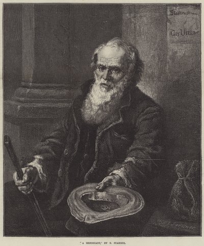 Un mendicante (incisione) da European School
