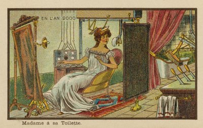 Una signora alla sua toilette nell