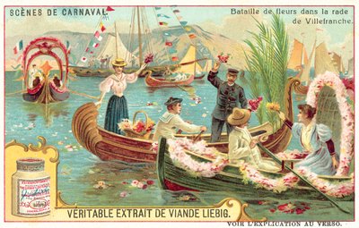 Battaglia dei fiori nel porto di Villefranche, Francia da European School