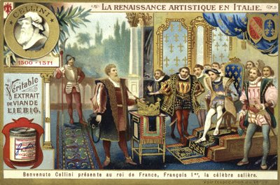 Benvenuto Cellini presenta la sua saliera al re Francesco I di Francia da European School