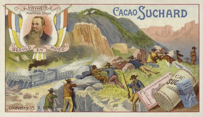 Boeri che attaccano un treno blindato britannico, Chieveley, Sudafrica, Guerra Boera, 15 ottobre 1899 da European School