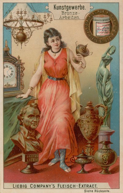 Lavorazione del bronzo (cromolitografia) da European School