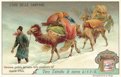 Carovana guidata dal suono di una campana nei deserti dell