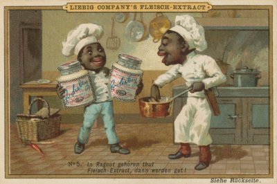 Cartone Animato Africani Cucina con Estratto di Carne Liebig da European School