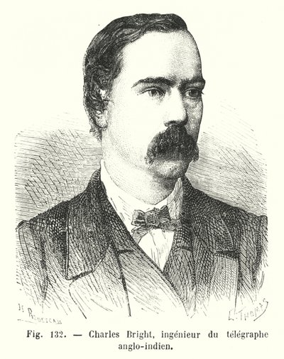 Charles Bright, ingenieur du telegraphe anglo-indien (incisione) da European School