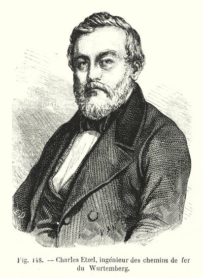 Charles Etzel, ingegnere delle ferrovie del Württemberg (incisione) da European School