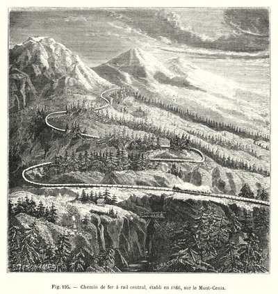 Ferrovia a rotaia centrale, stabilita nel 1866, sul Monte Cenisio da European School
